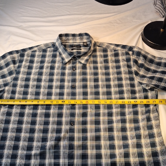 Van Heusen XXL Mens Short Sleeve Blue And White Casual Button Down Shirt - Picture 4 of 15